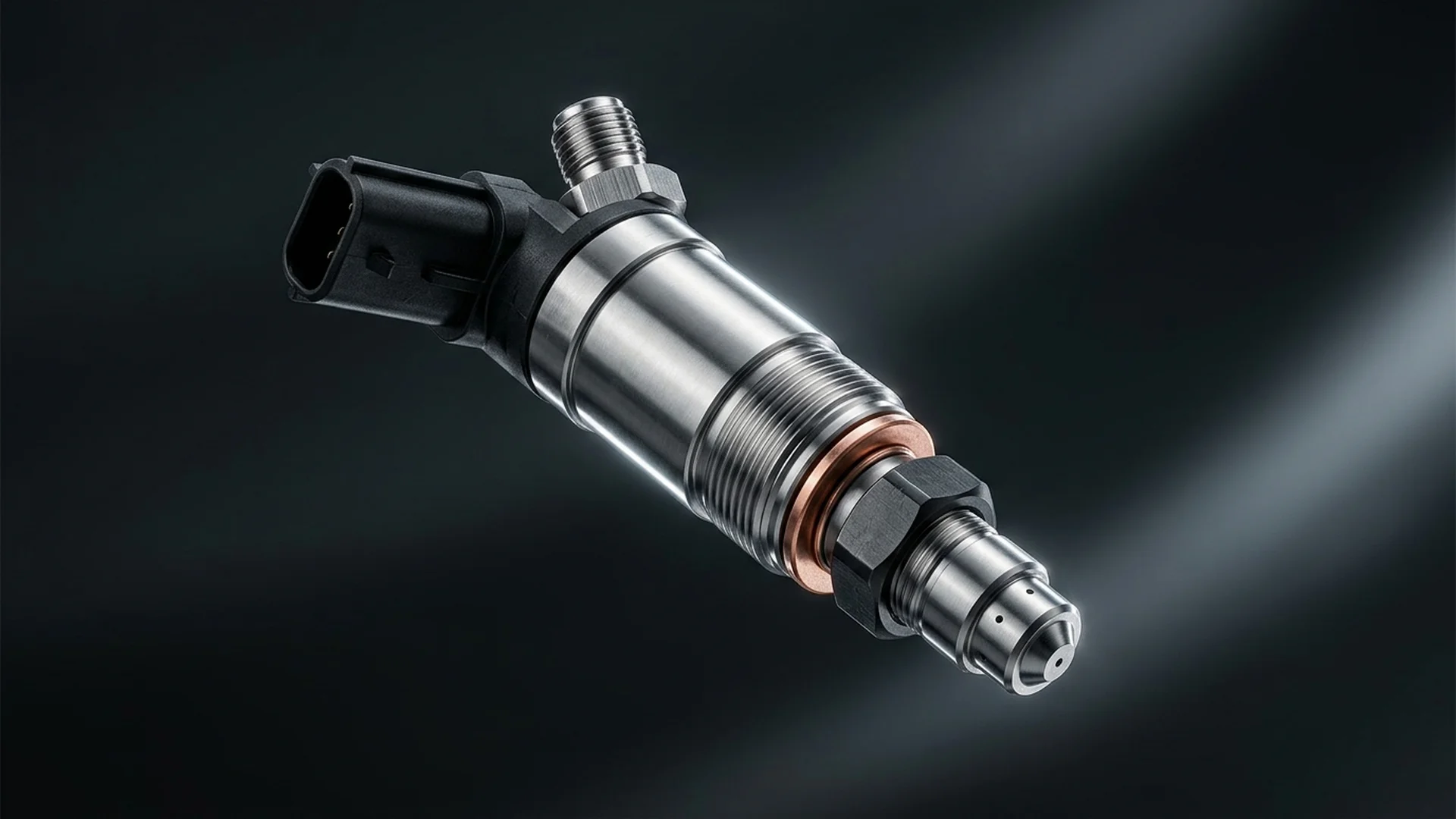 Modern common rail diesel fuel injector assembly precision engineered components